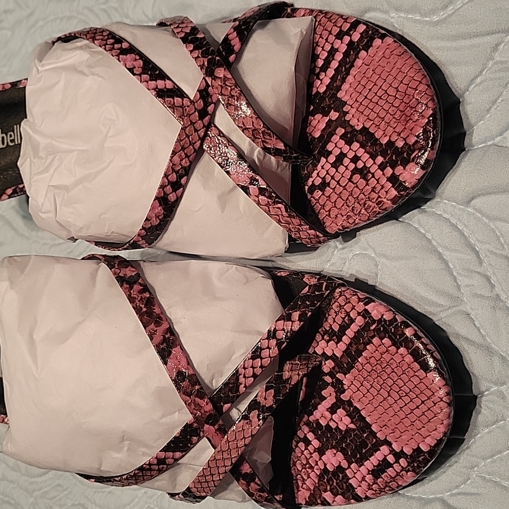 Jeffrey Campbell Danah Strappy Sandels Bright Pink Snake
